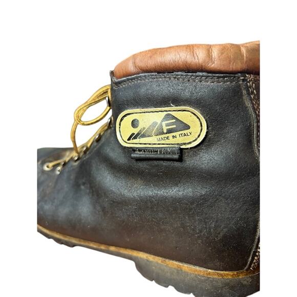 Vintage The Alps Fabiano Hiking Boots Brown Leather Made in Italy Men's Size 11 - Picture 8 of 11
